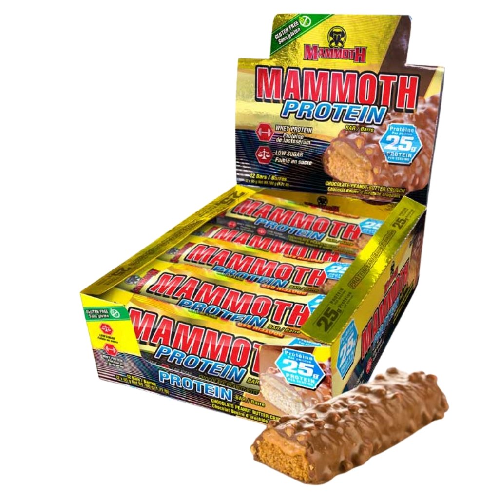 Mammoth PROTEIN BAR, 12 Bars/Box Peanut Butter Crunch Supplementsource.ca