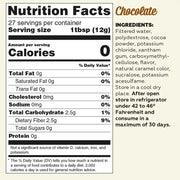 Mrs. Taste Zero Calorie Syrups Chocolate nutritional panel - SupplementSource.ca