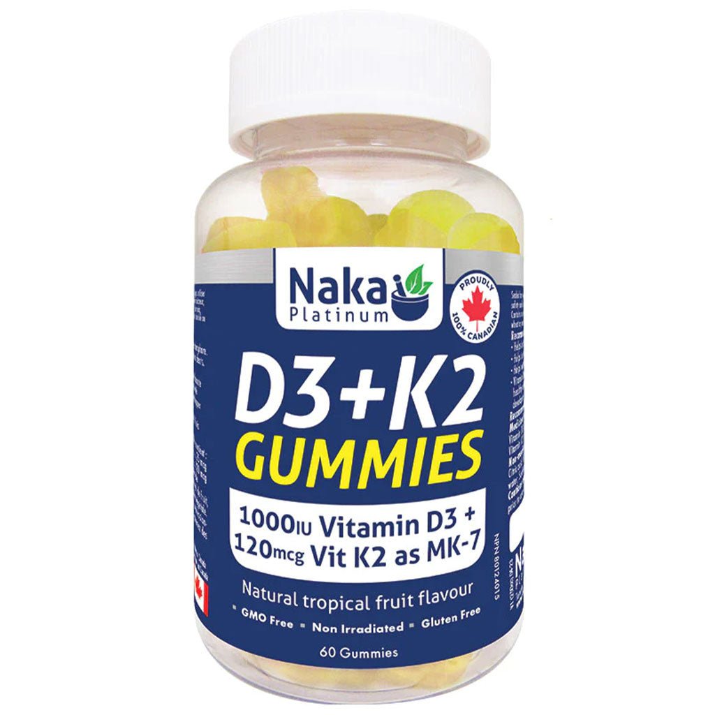 Naka Platinum D3+K2 Gummies, 60 Gummies Tropical Fruit - SupplementSource.ca