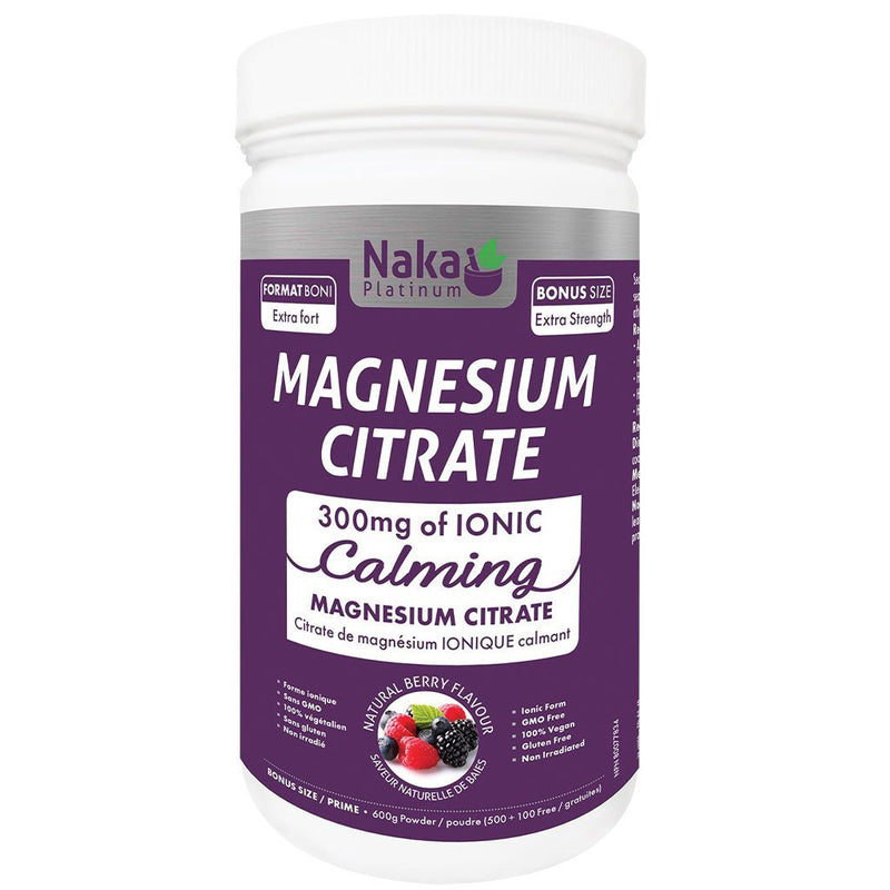 Naka Platinum MAGNESIUM CITRATE POWDER, 600g - SupplementSource.ca