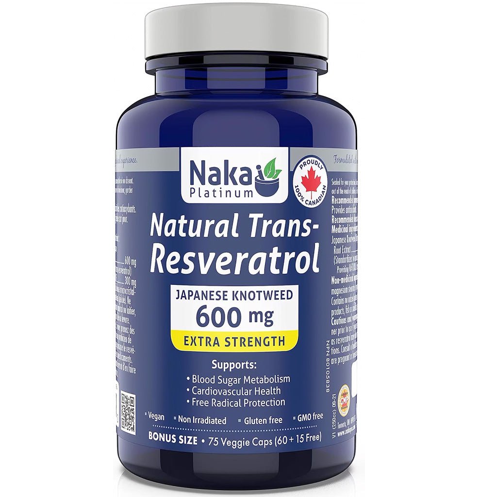 Naka Platinum Natural Trans-Resveratrol, 75 VCaps - SupplementSource.ca