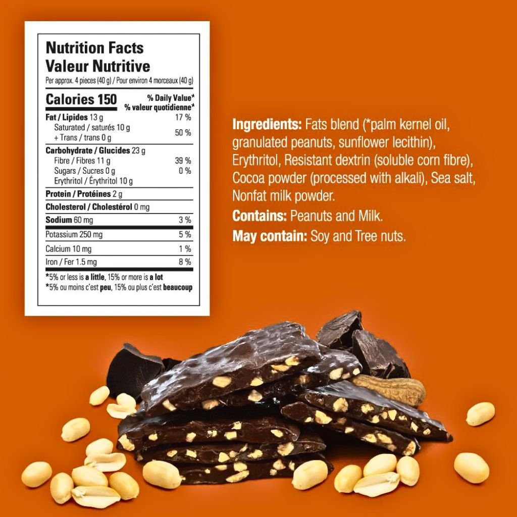 No Sugar Company Keto Krax Dark Chocolatey Peanut Crunch SupplementSource.ca 