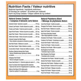 NutraPhase Greens & Berries 30 Servings Orange Nutrition Panel - SupplementSource.ca