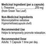 Nutridom L-Theanine nutritional panel - SupplementSource.ca