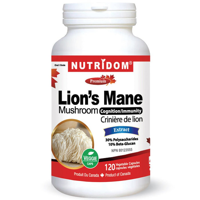 Nutridom Lion's Mane Mushroom, 120 VCaps - SupplementSource.ca