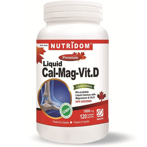 Nutridom LIQUID CAL-MAG-VIT D 1000mg, 120 Softgels - SupplementSource.ca