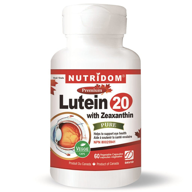 Nutridom Lutein 20 with Zeaxanthin, 60 VCaps - SupplementSource.ca