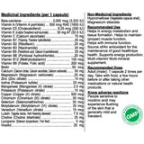 Nutridom Daily MultiVitamin for Men 60 Vcaps Nutrition Panel -  SupplementSource.ca