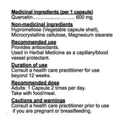 Nutridom QUERCETIN 1200 Nutrition Panel, 60 Vcaps - SupplementSource.ca