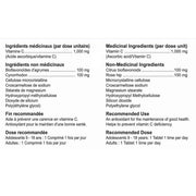 Nutridom Vitamin C Time Release nutritional panel - SupplementSource.ca