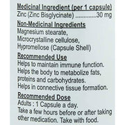 Nutridom Zinc Biglycinate nutritional panel - SupplementSource.ca