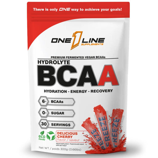 One Line Hydrolyte BCAA 30 Servings Delicious Cherry - SupplementSource.ca