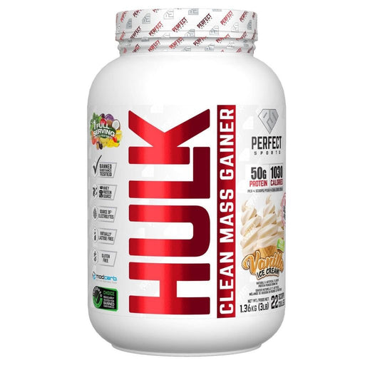 Perfect Sports Hulk Clean Mass Gainer, 3lbs Vanilla Ice Cream SupplementSource.ca