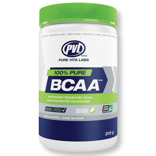 PVL 100% PURE BCAA POWDER, 315g Unflavoured - SupplementSource.ca