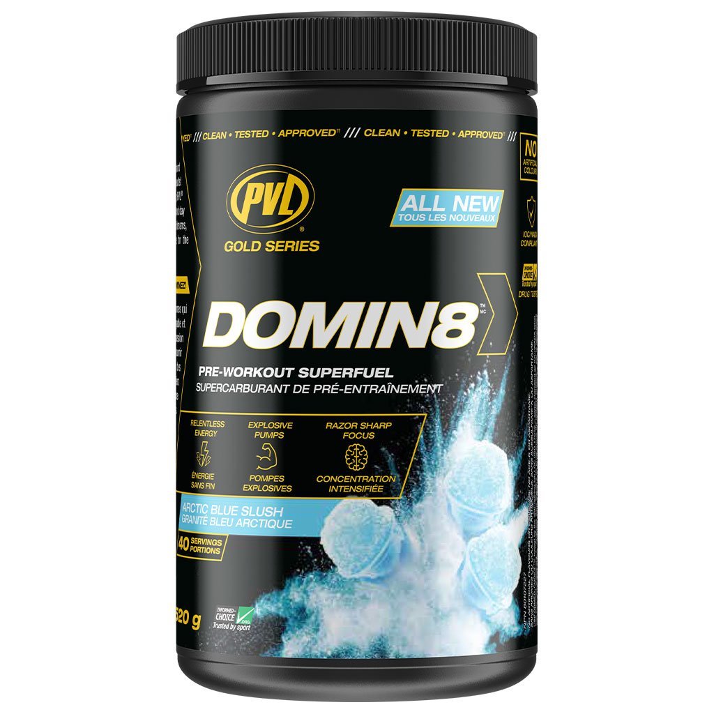 PVL Domin8  Arctic Blue Slush - Dominate your workout!