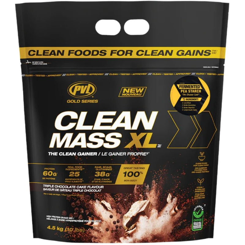 PVL CLEAN MASS XL, 10lb Triple Chocolate Cake - SupplementSource.ca