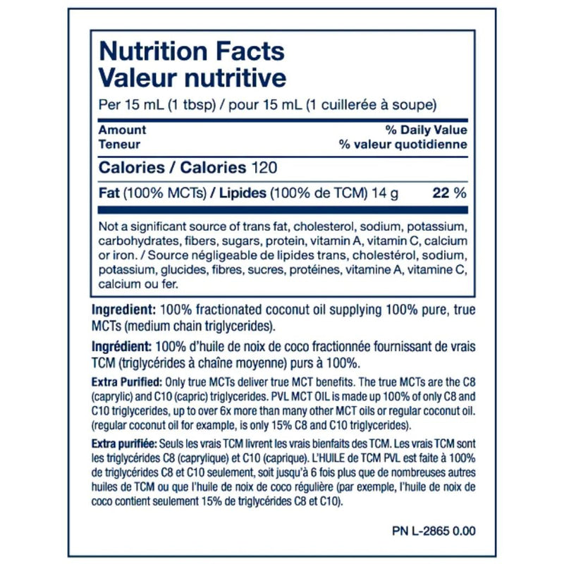 PVL Pure MCT OIL, 946ml (Unflavoured) SupplementSource.ca