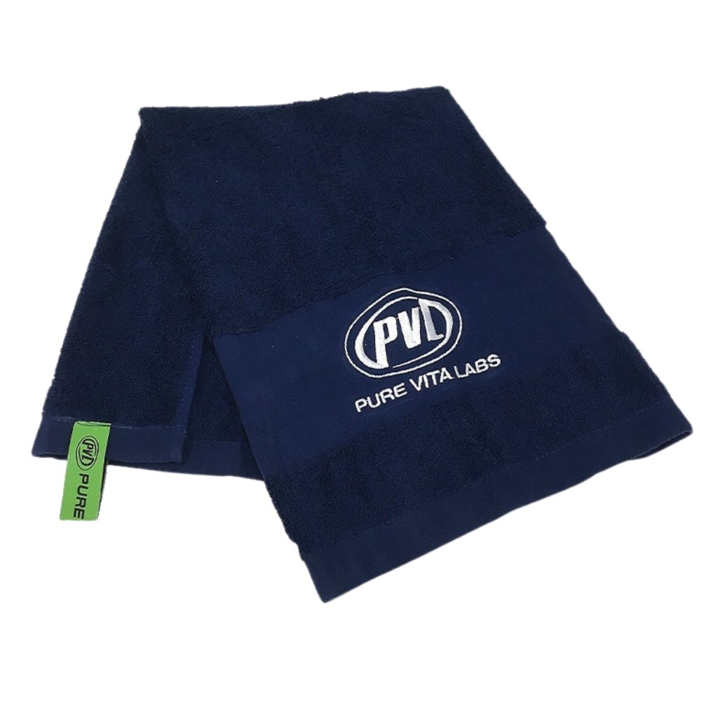  PVL Pure Vita Labs Gym Towel, Blue Supplementsource.ca