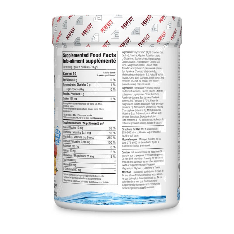 Perfect Sports Hydro Splash, 45 Servings Nutrition Panel - SupplementSource.ca