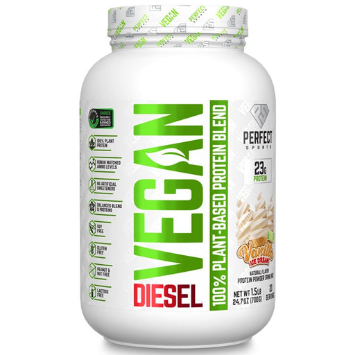 Perfect Sports Diesel Vegan Protein 1.5lbs Vanilla Ice Dream - SupplementSource.ca