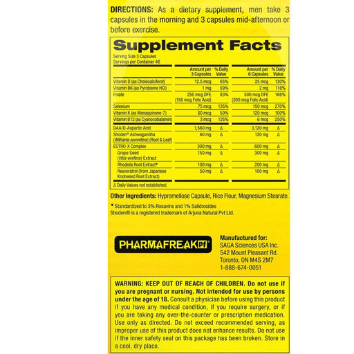 Pharmafreak Anabolic Freak Nutritional Panel - SupplementSource.ca