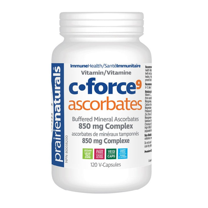 Prairie Naturals Vitamin C-Force 9 Ascorbates, 120 VCaps Supplementsource.ca