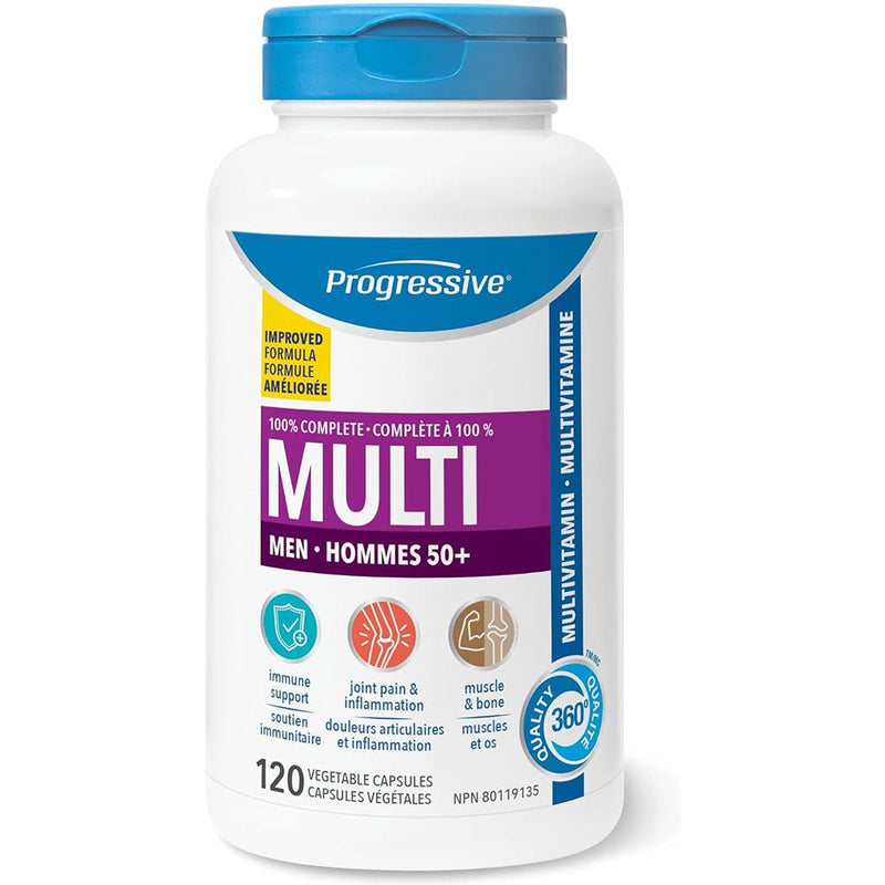 Progressive Multi Men 50+, 120 VCaps Improved Formula - SupplementSource.ca