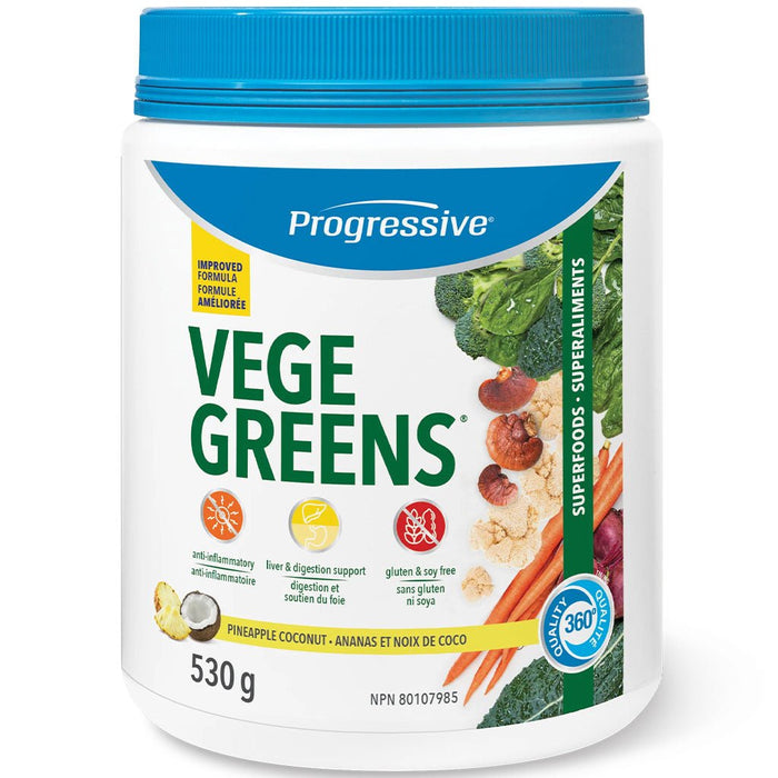 Progressive Vegegreens, 56 Servings *New Formula* Pineapple Coconut - SupplementSource.ca