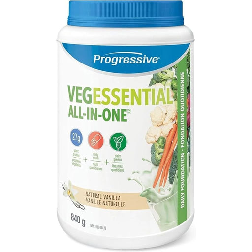 Progressive VEGESSENTIAL ALL-IN-ONE, 840g Natural Vanilla - SupplementSource.ca