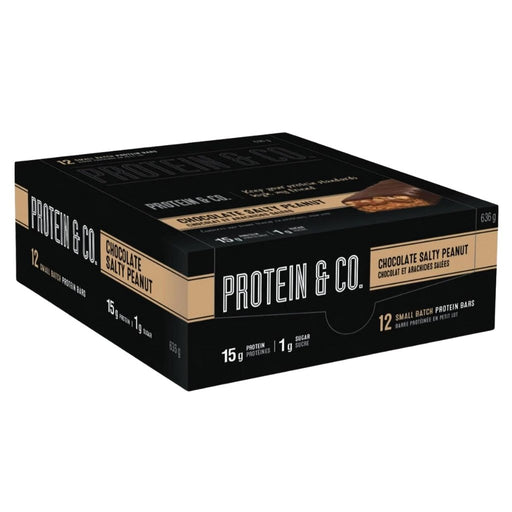 Protein & Co PROTEIN BAR, 12 Bars/Box Chocolate Salty Peanut SupplementSource.ca