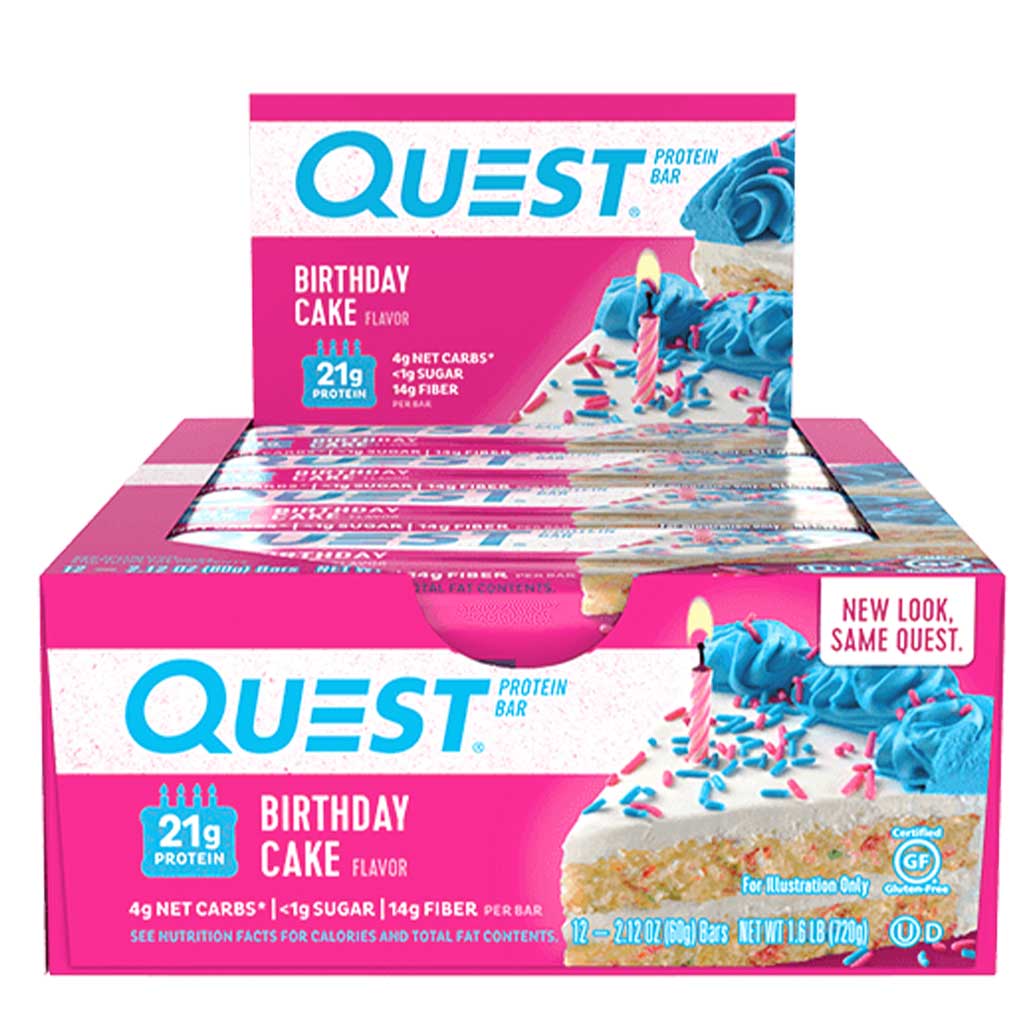 Quest Bars Birthday Cake Low Net Carb Bars -  SupplementSource.ca