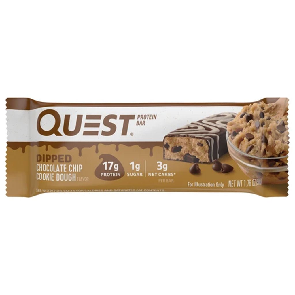 Quest Bars Dipped Chocolate Chip Cookie Dough - SupplementSource.ca is your low carb source