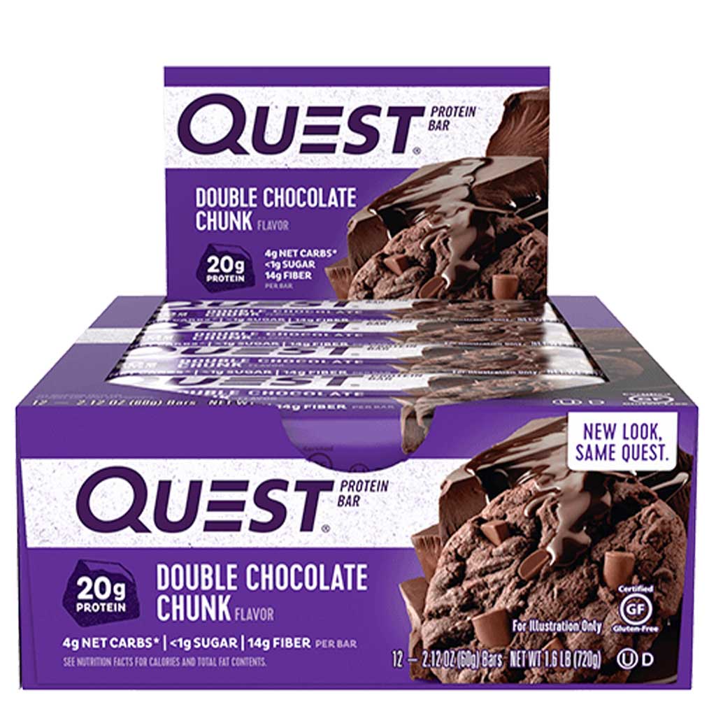 Quest Bars Double Chocolate Chunk Low Net Carb Bars -  SupplementSource.ca
