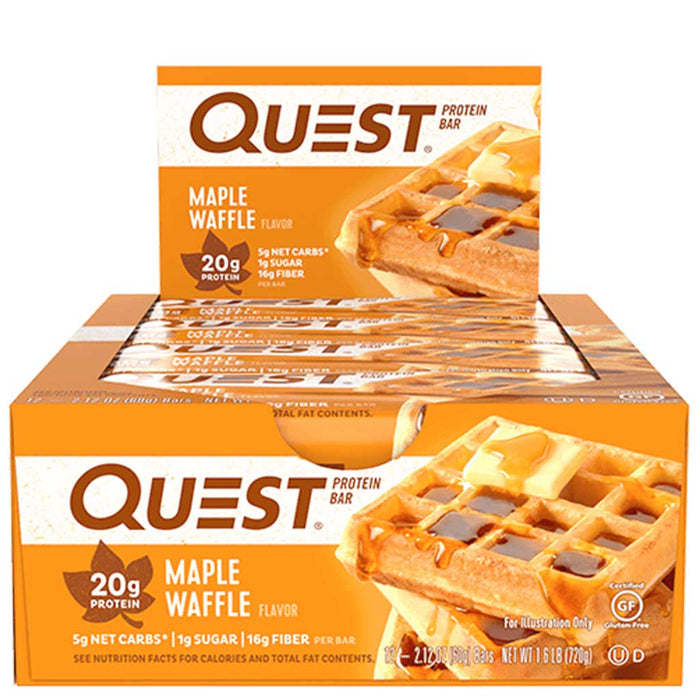Quest Bars Maple Waffle Low Net Carb Bars -  SupplementSource.ca