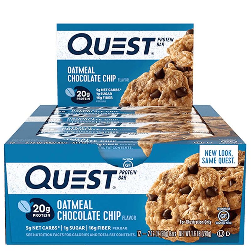 Quest Bars Oatmeal Chocolate Chip Low Net Carb Bars -  SupplementSource.ca