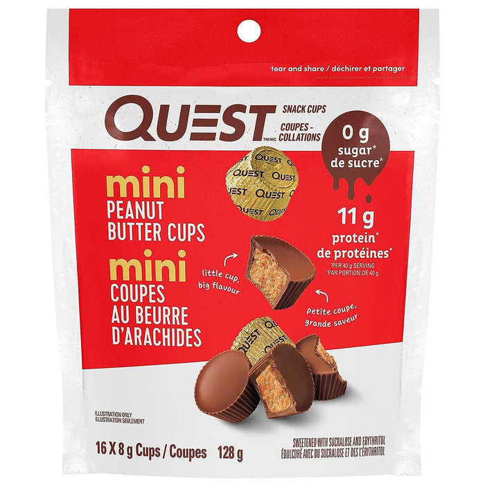 Quest MINI PEANUT BUTTER CUPS, Bag of 16 Mini Peanut Cups - SupplementSource.ca