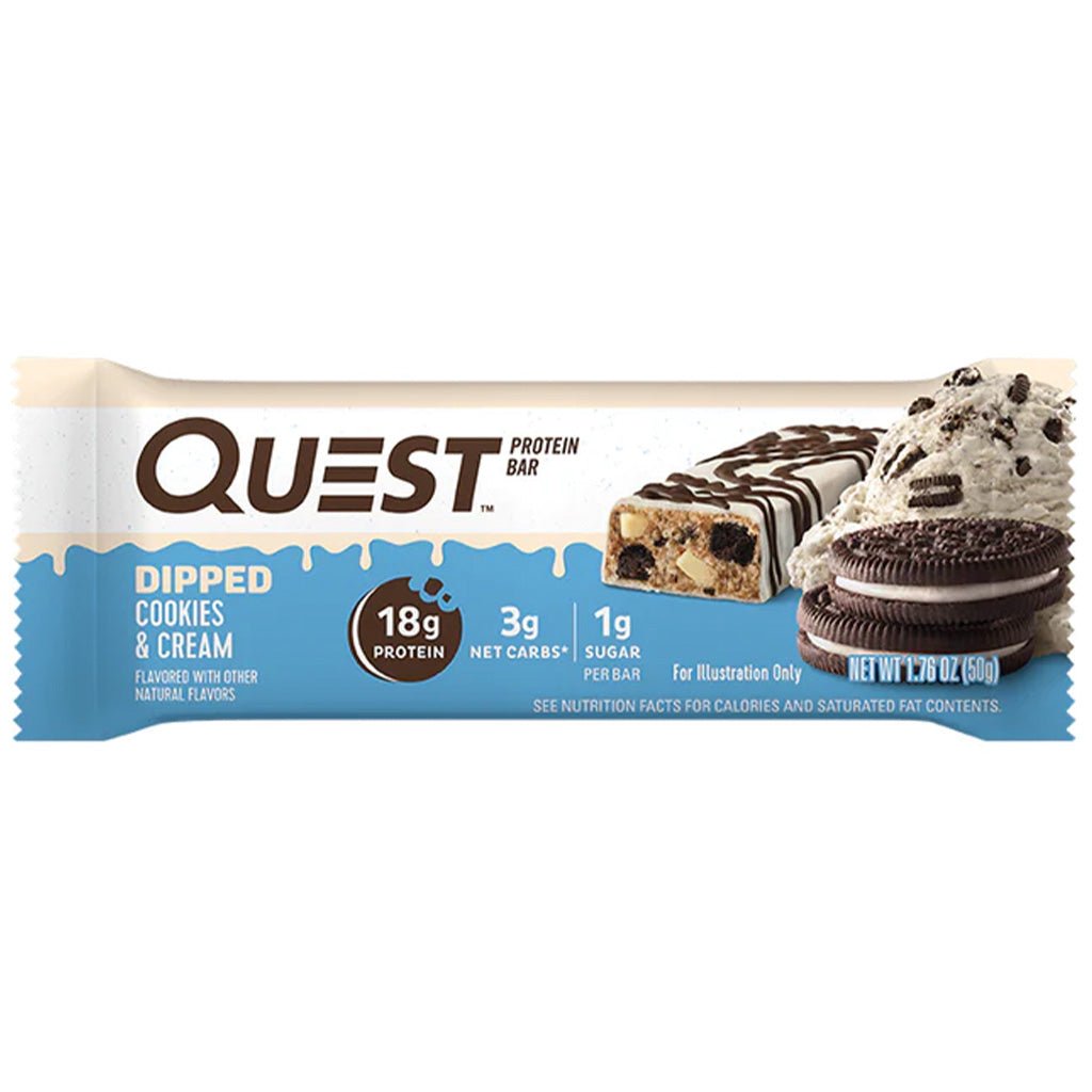 Quest Bars Dipped Cookies & Cream Single Bar - SupplementSource.ca