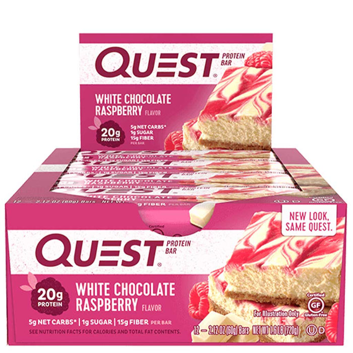 Quest Bars White Chocolate Raspberry Low Net Carb Bars -  SupplementSource.ca