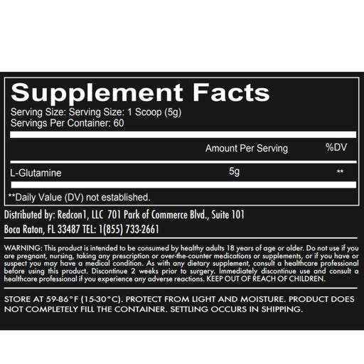 Redcon1 Glutamine, 300g - 60 Servings SupplementSource.ca