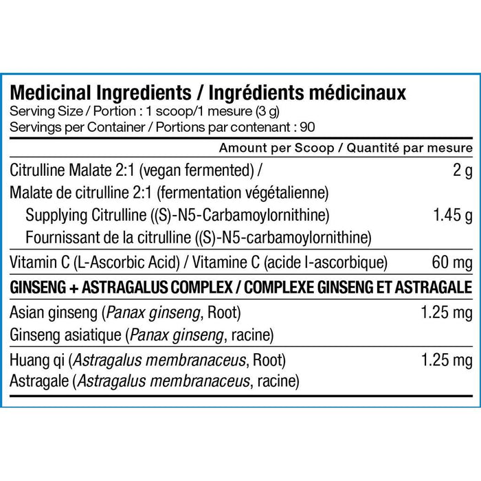 SD Pharmaceuticals Citrulline Malate 2000 nutrition panel - SupplementSource.ca