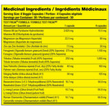 SD Pharmaceuticals Test Freak 120 Veggie Caps Nutrition Panel - SupplementSource.ca
