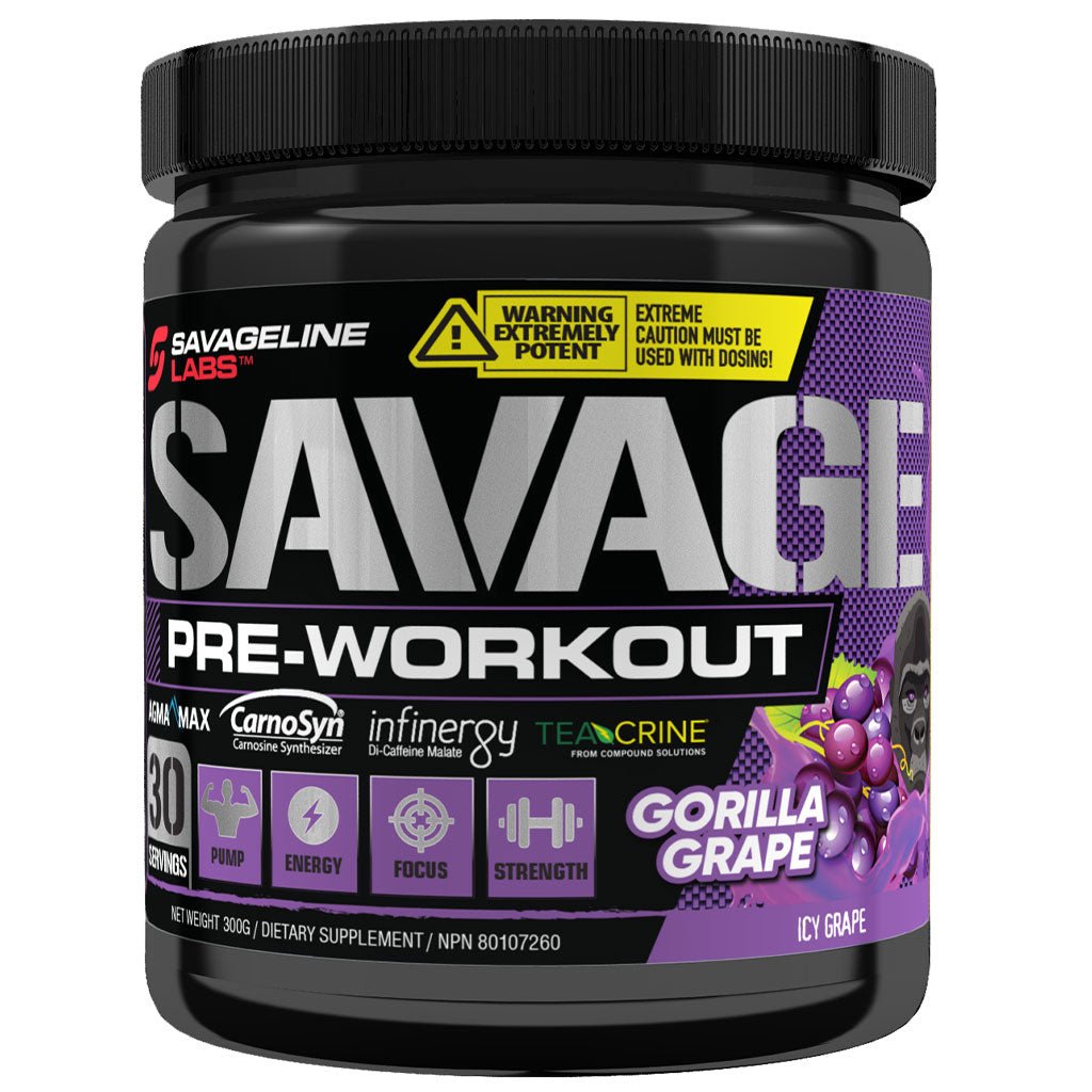 SavageLine Labs Savage Pre-Workout 30 Servings Gorilla Grape - SupplementSource.ca