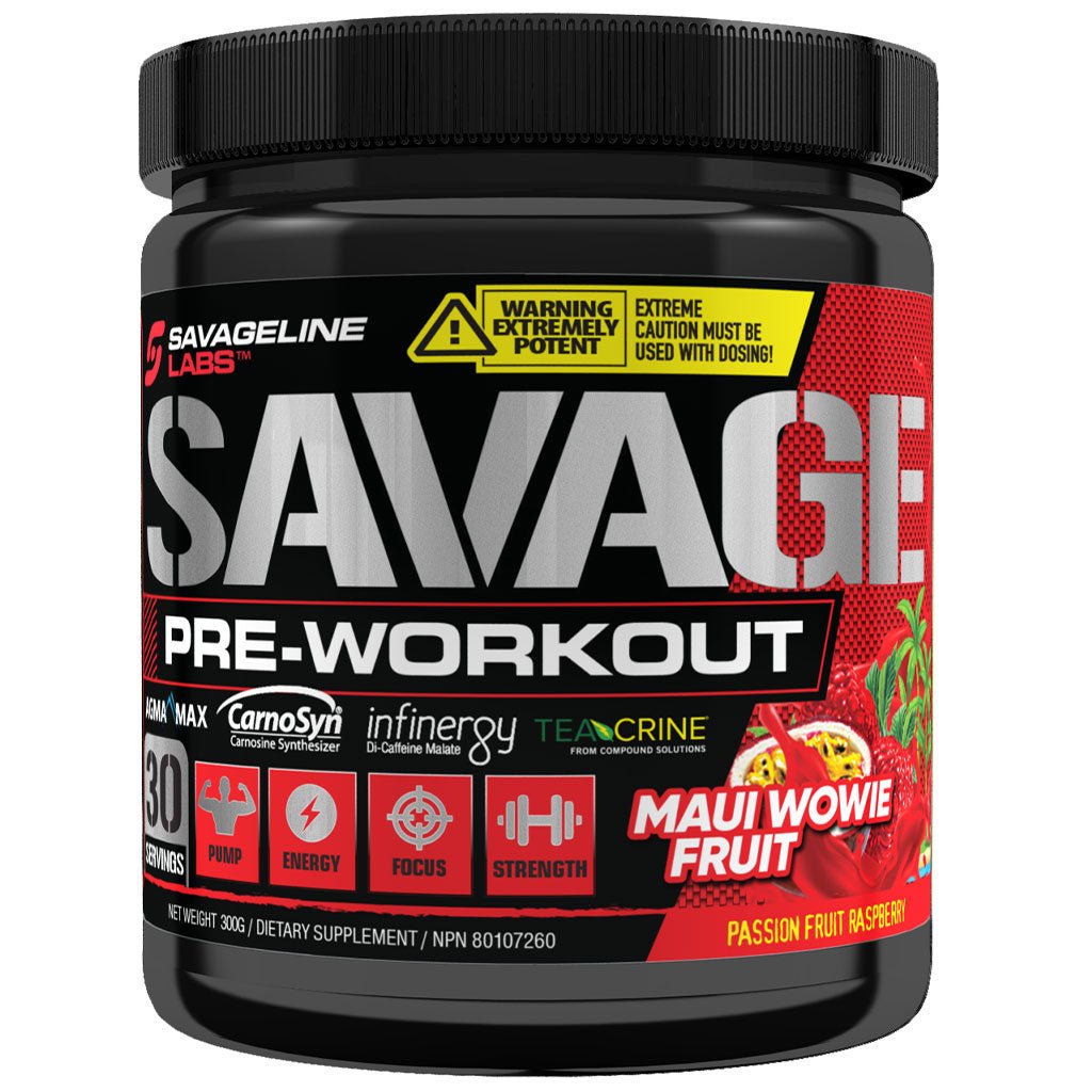 SavageLine Labs Savage Pre-Workout 30 Servings Maui Wowie Fruit - SupplementSource.ca