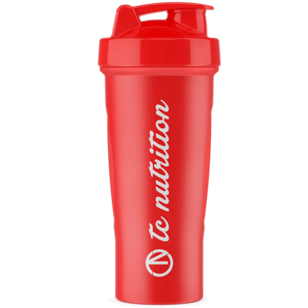 TC Nutrition Logo Shaker Bottle, 700ml Red/Red - SupplementSource.ca