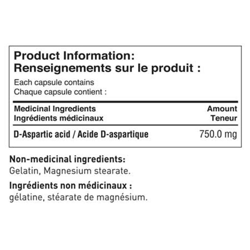 Tested Nutrition D-ASPARTIC ACID (DAA), 120 Caps