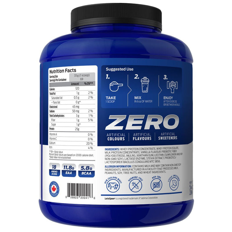 XPLabs WheyXP Grass Fed Shake, 5 lbs Vanilla Shake Nutriton Panel - SupplementSource.ca