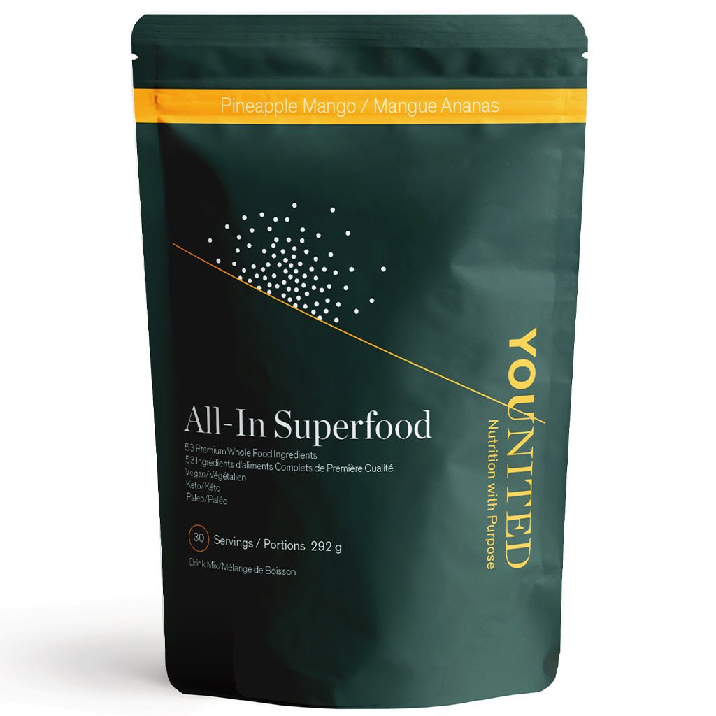 Younited All-In Superfood, 30 Servings Pineapple Mango - SupplementSource.ca