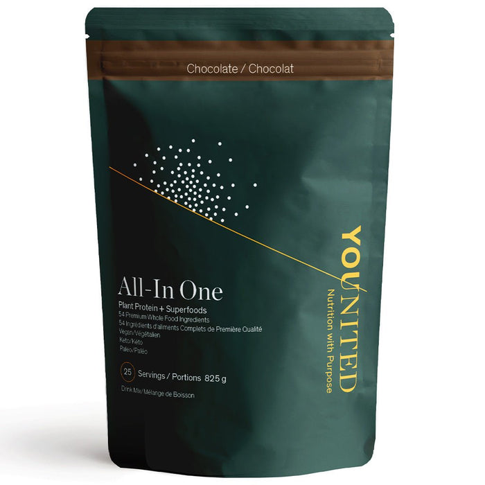 Younited All-In One Plant Protein + Superfoods, 25 Servings Chocolate - SupplementSource.ca