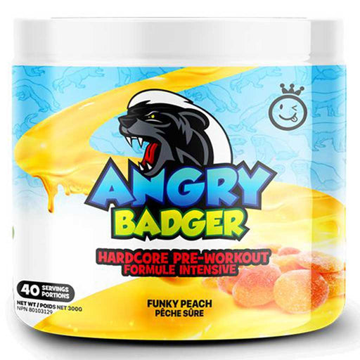 Yummy Sports ANGRY BADGER (Pre-workout), 40 Servings Funky Peach - SupplementSource.ca