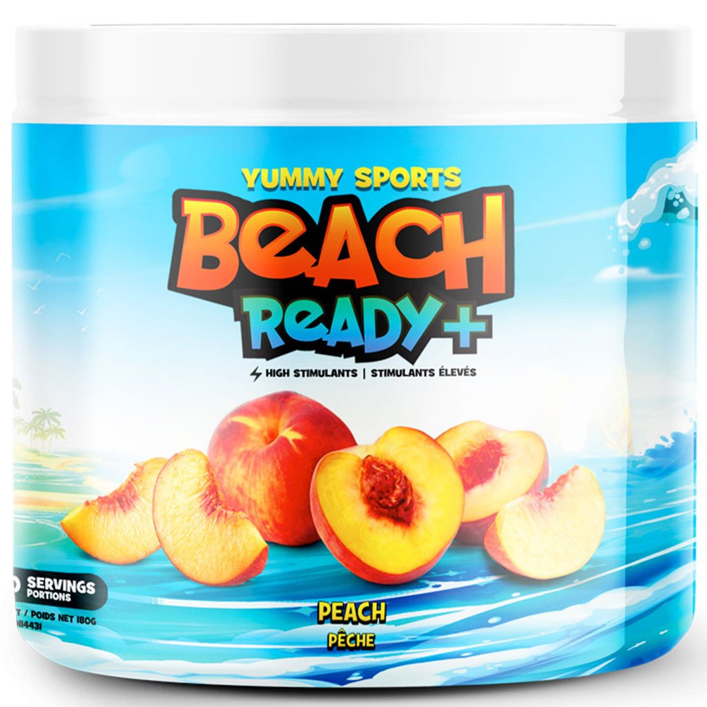 Yummy Sports Beach Ready + (High Stim Fat Burner) 30 Servings Peach - SupplementSource.ca